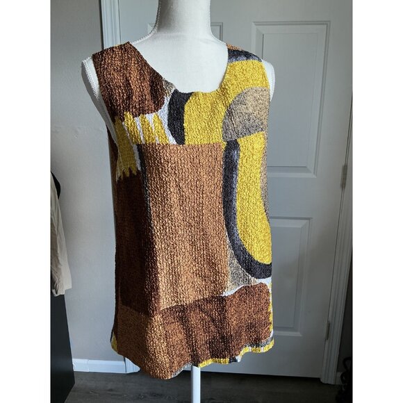 Chico's 0 Multicolor Crepe Lightweight 2 Piece‎ Set Tank Cardigan Copper Bronze - Picture 3 of 8